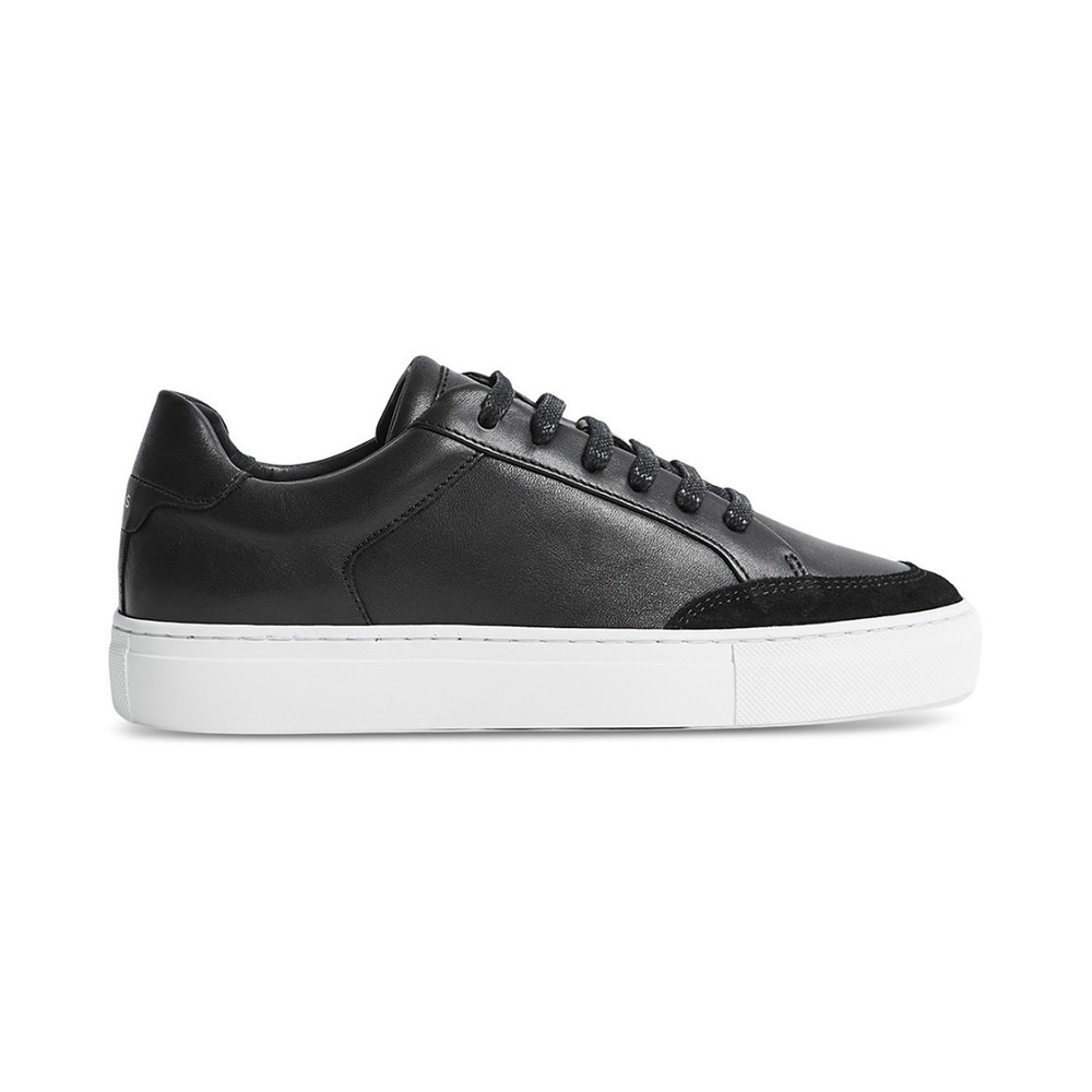 Reiss Ashley Low Top Leather Sneaker – Black & White – Size 9 NIB $225